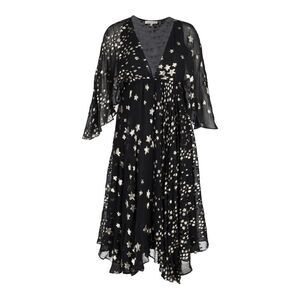 LoveShackFancy Solana Midi Dress in Black Silk